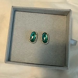 Kendra Scott Stud Earrings Teal & Gold